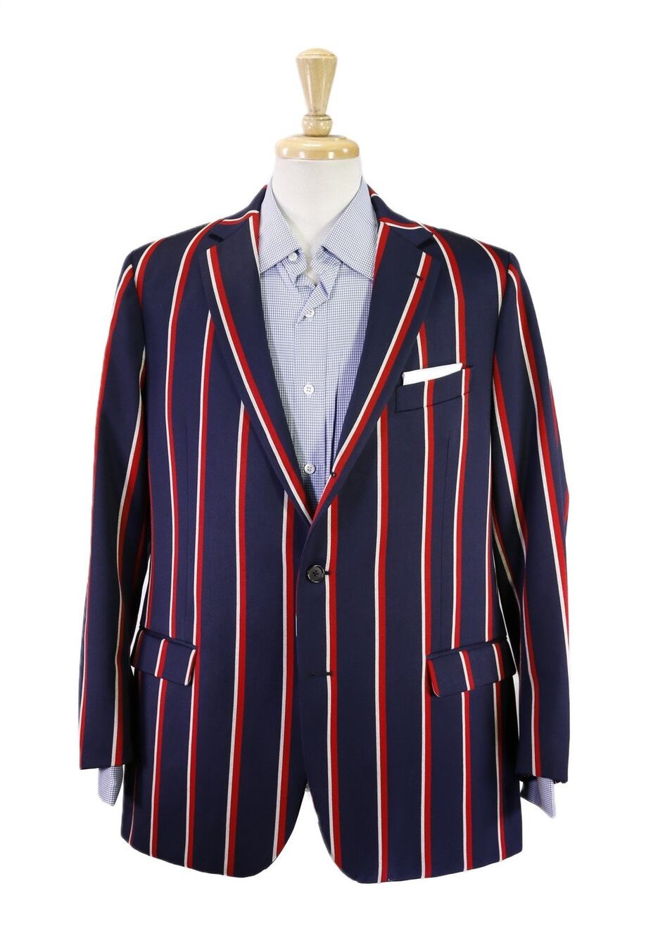 Brooks Brothers The Great Gatsby Blue Red Striped Boating Wool Cotton Blazer 44R